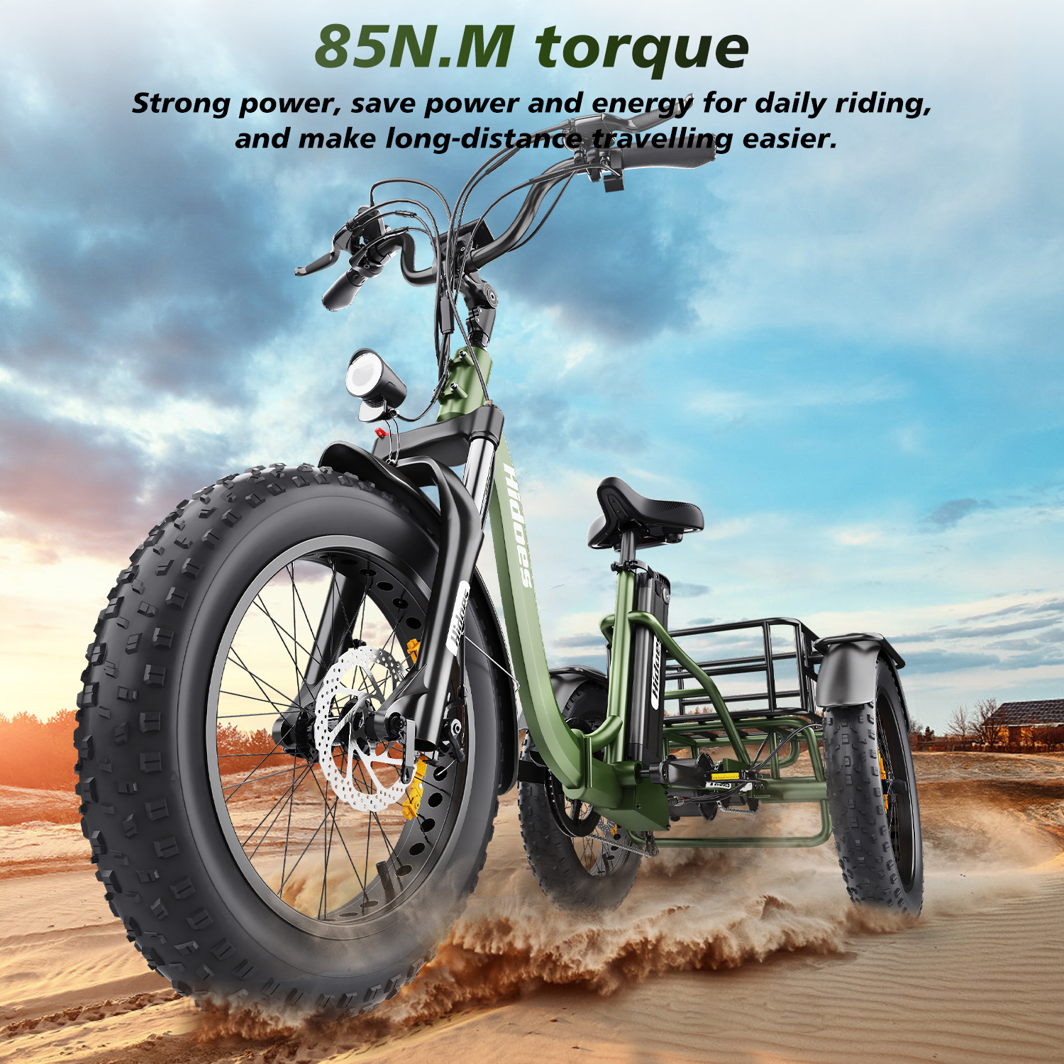 Elektryczny Rower Trójkołowiec Hidoes Pojazd elektryczny 750W 48V 20Ah - obrazek 3